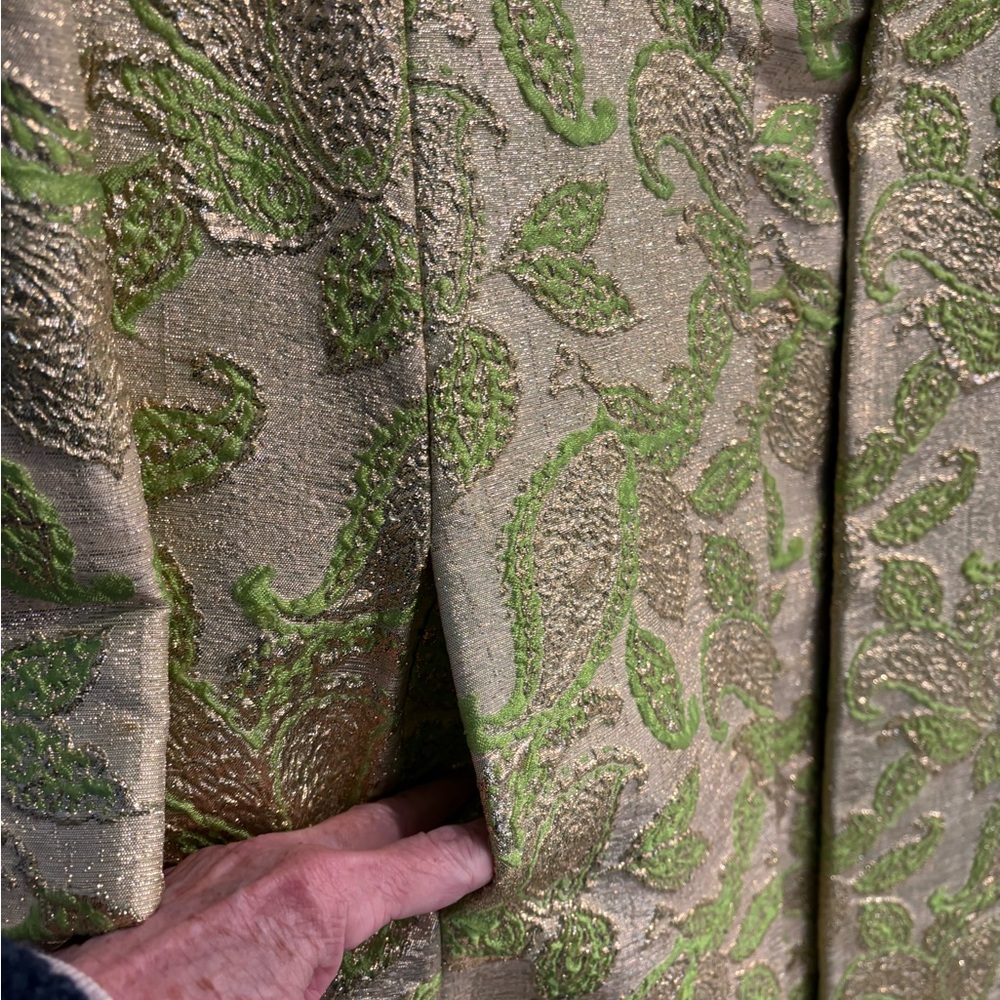 Incredible Vintage 50’s, 60’s Metallic Brocade Dress and Coat Set - Picture 12 of 16